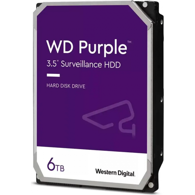 Жесткий диск WESTERN DIGITAL PURPLE , 6ТБ, HDD, SATA III, 3.5" WD64PURZ Жесткий диск WESTERN DIGITAL PURPLE , 6ТБ, HDD, SATA III, 3.5" WD64PURZ