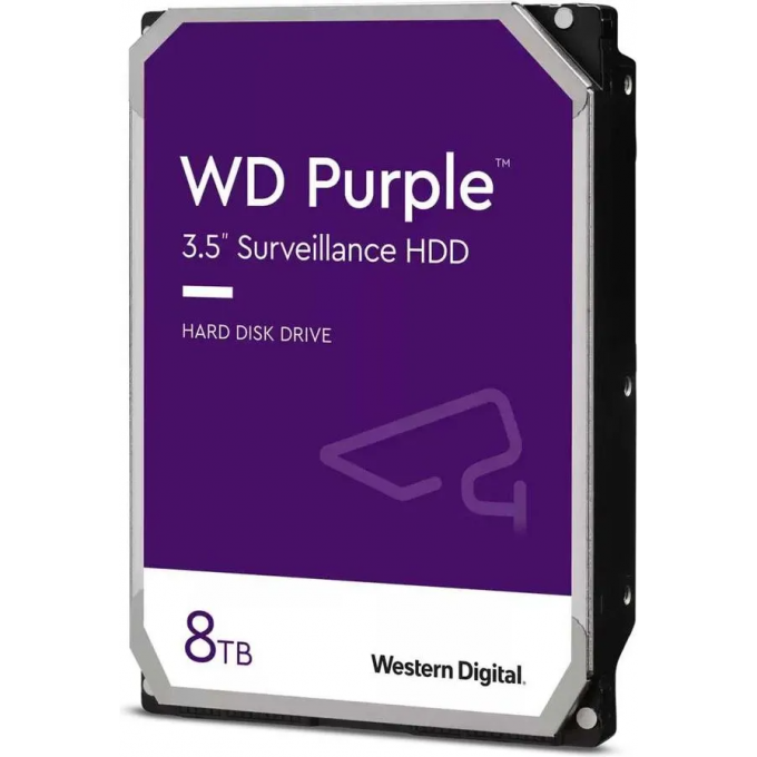 Жесткий диск WESTERN DIGITAL PURPLE , 8ТБ, HDD, SATA III, 3.5" WD84PURZ Жесткий диск WESTERN DIGITAL PURPLE , 8ТБ, HDD, SATA III, 3.5" WD84PURZ