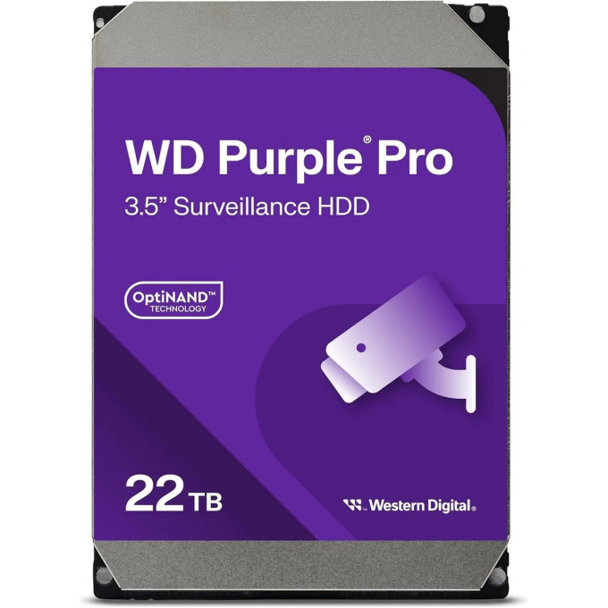 Жесткий диск WESTERN DIGITAL Purple Pro , 22ТБ, HDD, SATA III, 3.5" WD221PURP Жесткий диск WESTERN DIGITAL Purple Pro , 22ТБ, HDD, SATA III, 3.5" WD221PURP