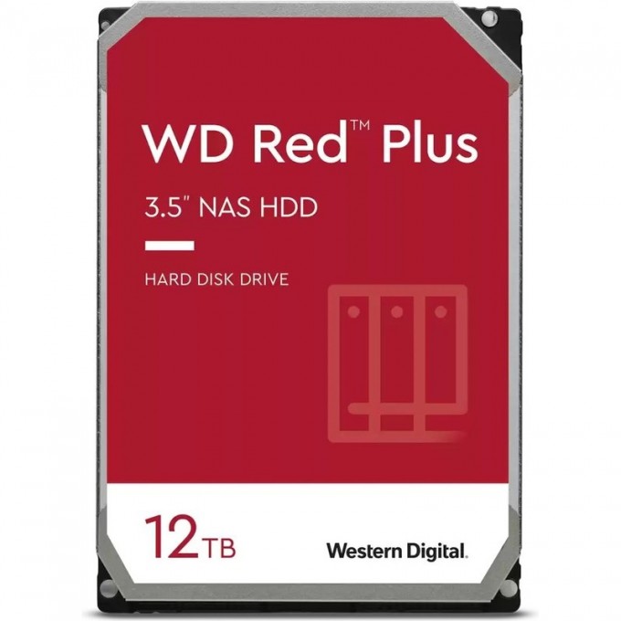 Жесткий диск WESTERN DIGITAL RED PLUS , 12TB, HDD, SATA-III, 3.5" WD120EFBX Жесткий диск WESTERN DIGITAL RED PLUS , 12TB, HDD, SATA-III, 3.5" WD120EFBX