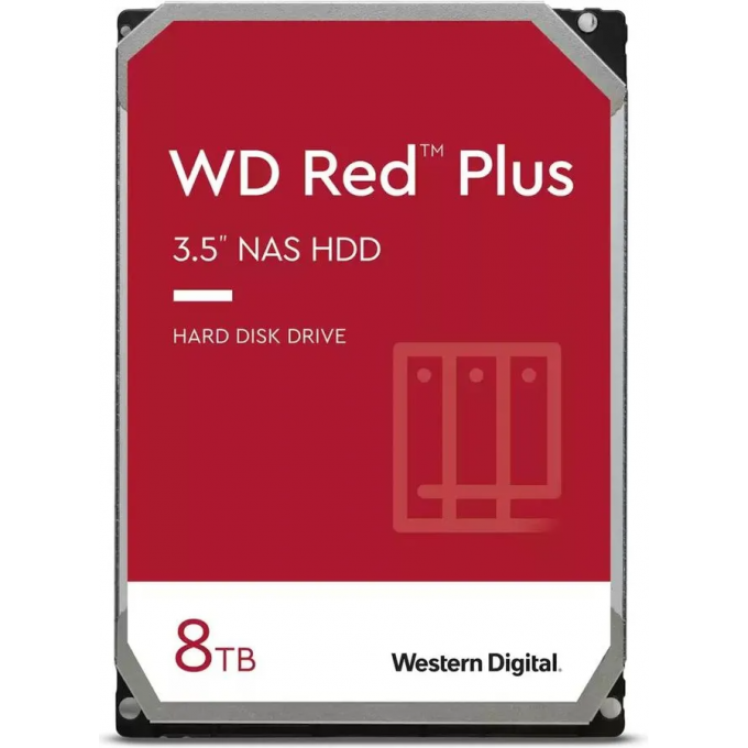 Жесткий диск WESTERN DIGITAL RED PLUS , 8ТБ, HDD, SATA III, 3.5" WD80EFZZ Жесткий диск WESTERN DIGITAL RED PLUS , 8ТБ, HDD, SATA III, 3.5" WD80EFZZ