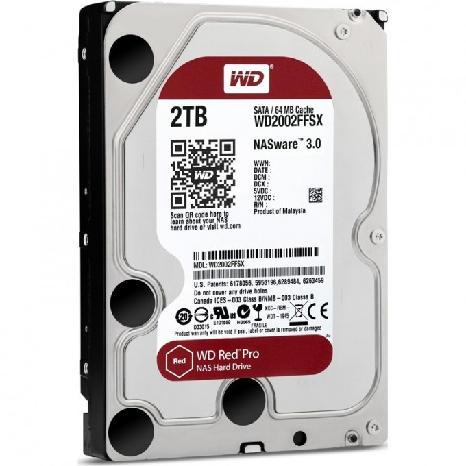 Жесткий диск WESTERN DIGITAL RED PRO , 2 ТБ, HDD, SATA-III, 3.5" WD2002FFSX Жесткий диск WESTERN DIGITAL RED PRO , 2 ТБ, HDD, SATA-III, 3.5" WD2002FFSX