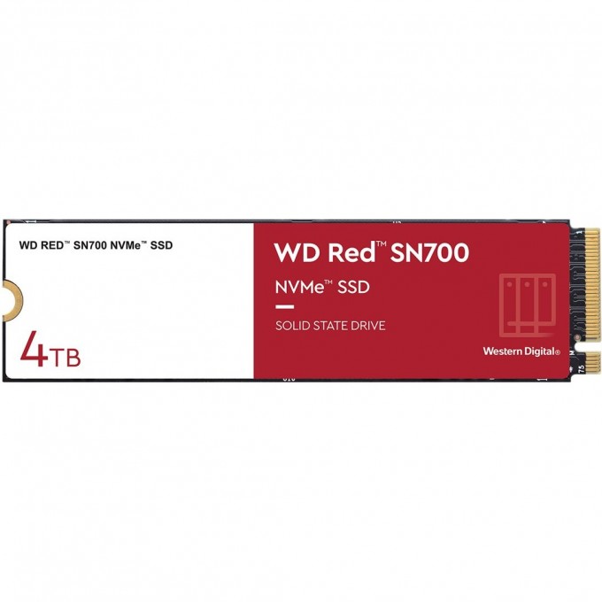 Накопитель SSD WESTERN DIGITAL RED SN700 4ТБ, M.2 2280, PCIe x4, NVMe WDS400T1R0C Накопитель SSD WESTERN DIGITAL RED SN700 4ТБ, M.2 2280, PCIe x4, NVMe WDS400T1R0C