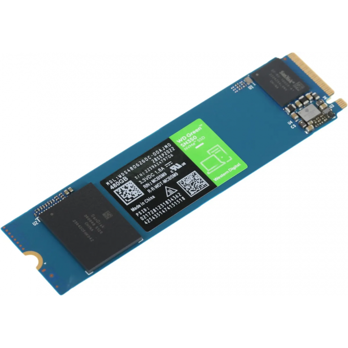 SSD накопитель WESTERN DIGITAL Green SN350 WDS480G2G0C 480ГБ, M.2 2280, PCIe 3.0 x4, NVMe, M.2 WDS480G2G0B SSD накопитель WESTERN DIGITAL Green SN350 WDS480G2G0C 480ГБ, M.2 2280, PCIe 3.0 x4, NVMe, M.2 WDS480G2G0B
